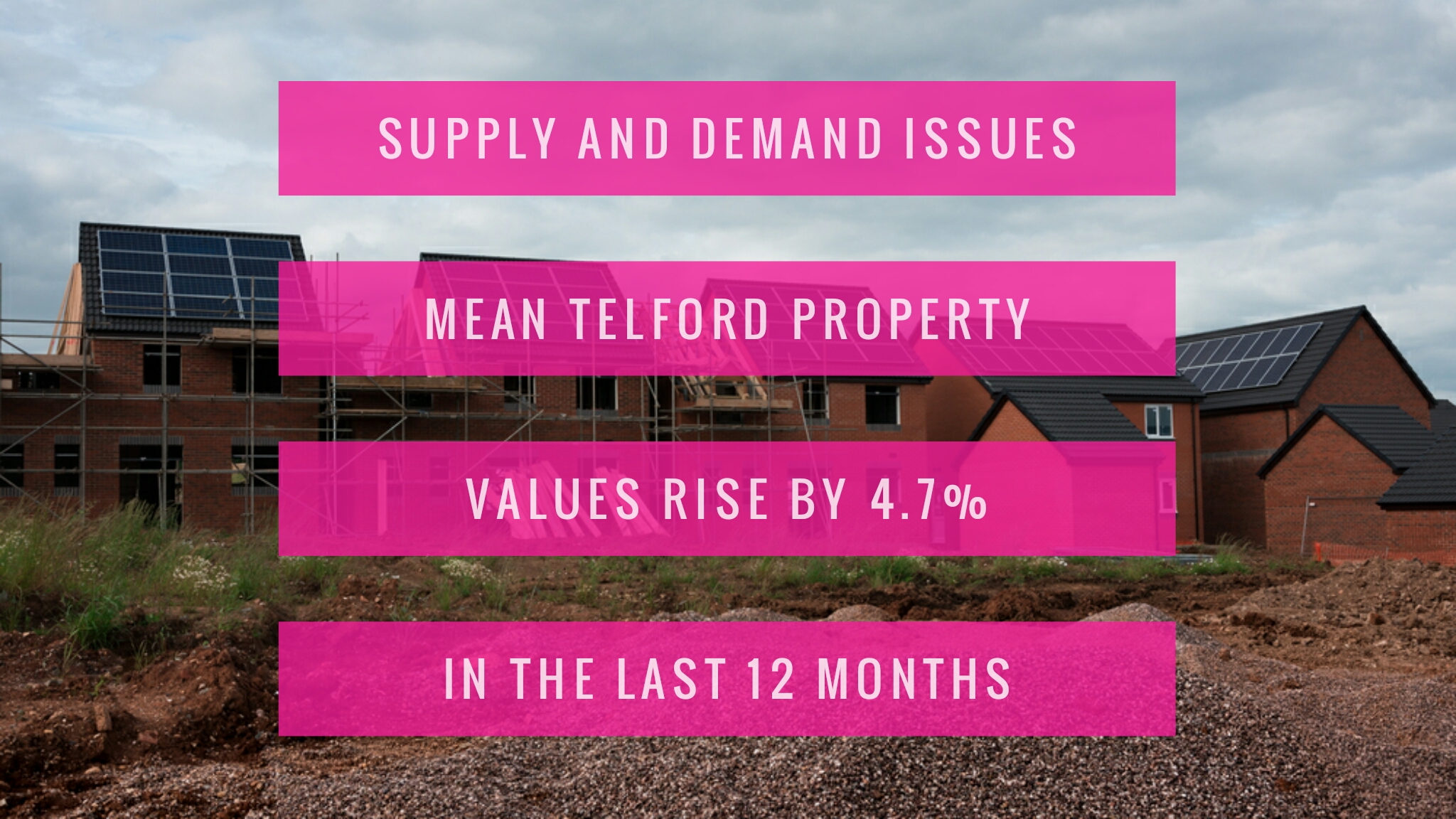 Supply and Demand Issues mean Telford Property Values Rise by 4.7% in the Last 12 Months